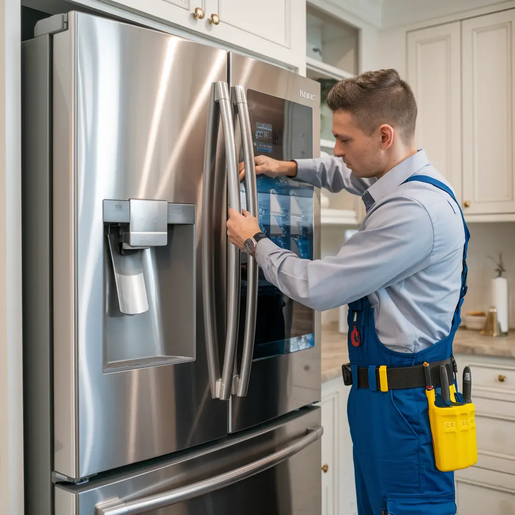 Técnico certificado reparando un refrigerador Sub-Zero en CDMX